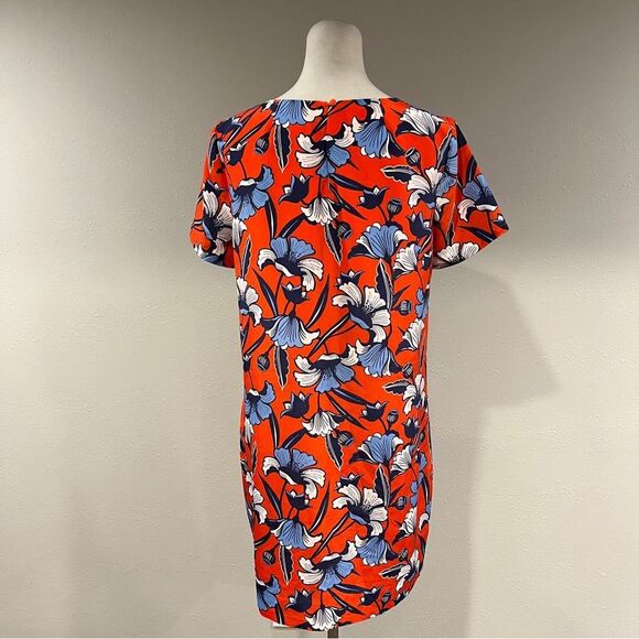 J.Crew Floral Print Short Sleeve straight cut loose fit Dress size 8 - Picture 5 of 11